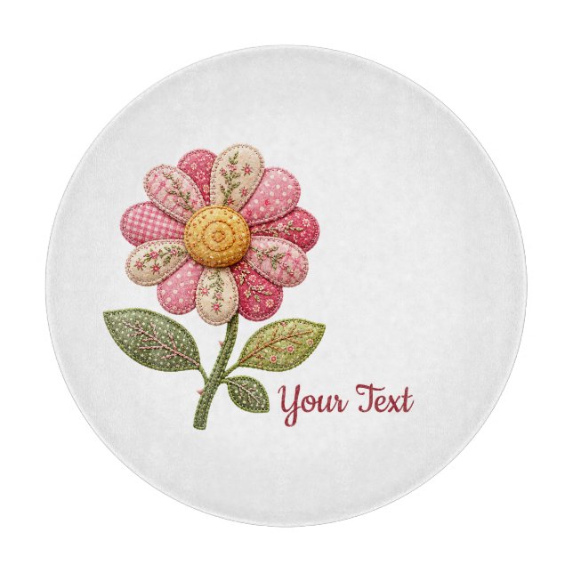 Tabla De Cortar Patchwork Blume im Landhausstil (Anverso)