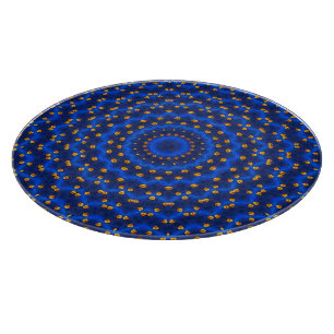Tabla De Cortar Pato en azul Kaleidoscope Pequeño