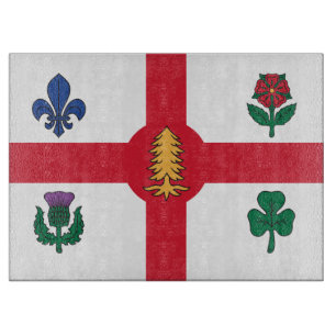 Tabla de cortar patriótica con bandera de Montreal