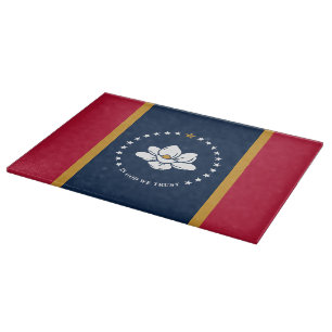 Tabla de cortar patriótica con la bandera de Missi