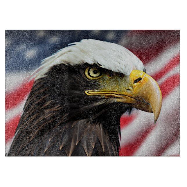 Tabla De Cortar Patriótico/Águila/Estadounidense/USA (Anverso)