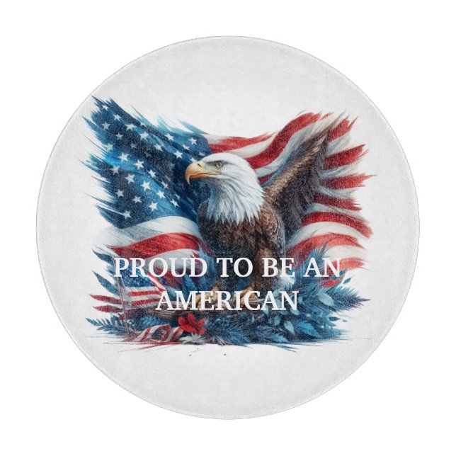 Tabla De Cortar Patriótico - Orgulloso De Ser Un Águila Estadounid (Anverso)