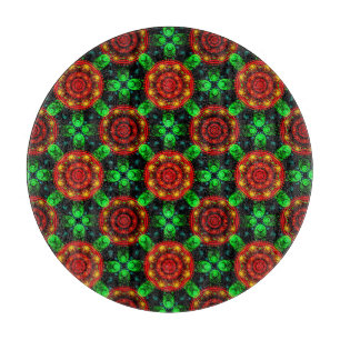 Tabla De Cortar Patrón abstracto boho elegante moderno floral #504
