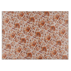 Tabla De Cortar Patrón abstracto de acuarela floral en colores de 