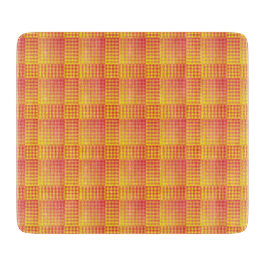 Tabla De Cortar Patrón abstracto de cuadros rojos y amarillos