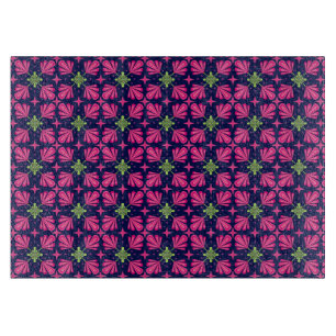 Tabla De Cortar Patrón abstracto de pétalos florales rosados geomé
