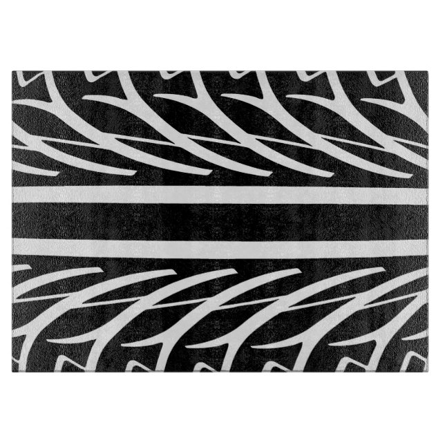 Tabla De Cortar Patrón abstracto de textura de neumático en blanco (Anverso)