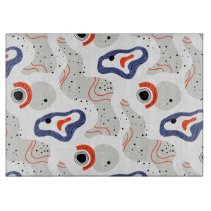 Tabla De Cortar Patrón abstracto de zancos y curvas elegantes