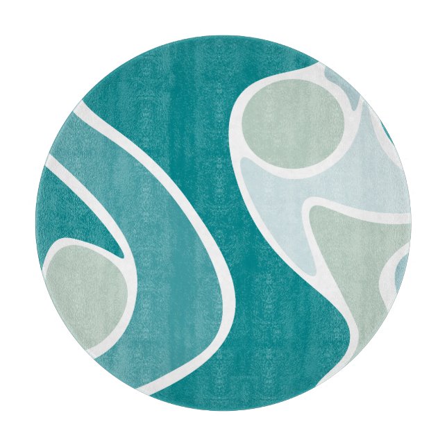 Tabla De Cortar Patrón abstracto en tonos azules (Anverso)