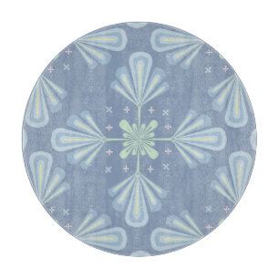 Tabla De Cortar Patrón abstracto floral azul