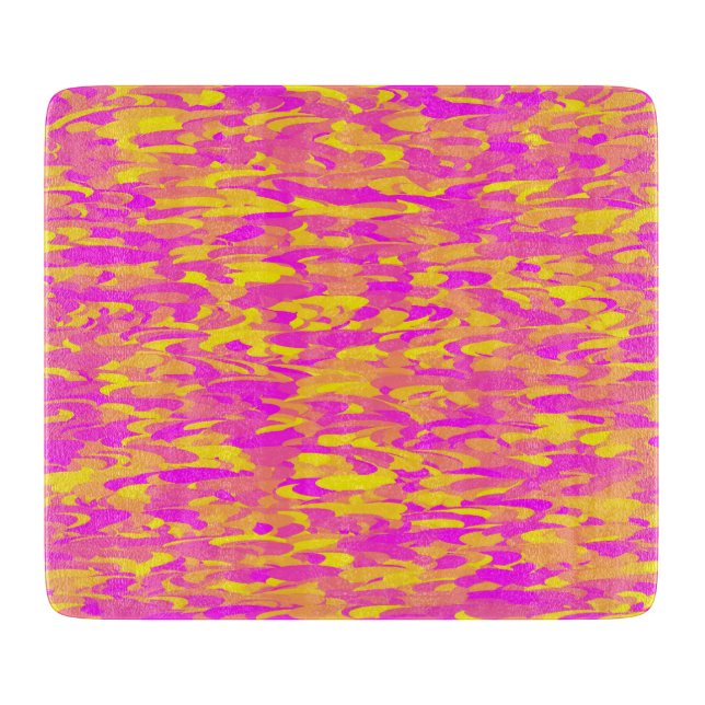 Tabla De Cortar Patrón abstracto Naranja amarillo rosado (Anverso)