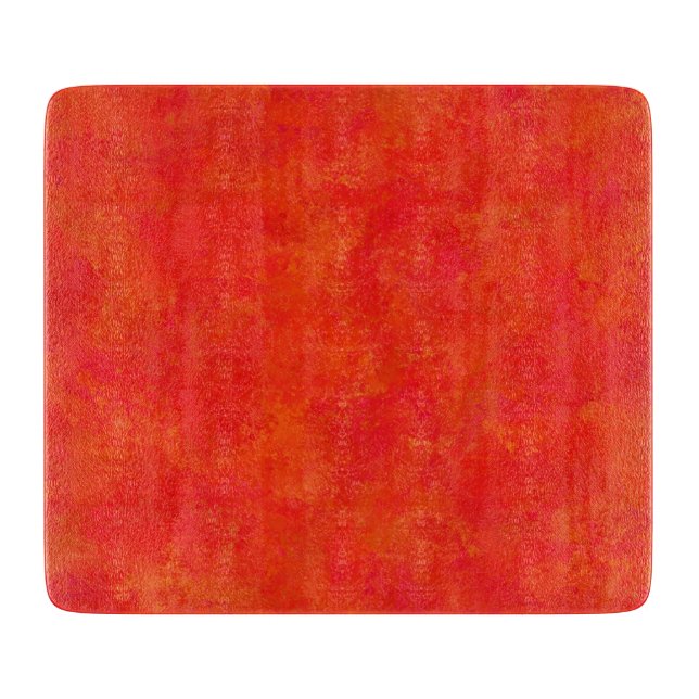 Tabla De Cortar Patrón abstracto naranja rojo (Anverso)