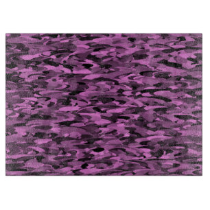 Tabla De Cortar Patrón abstracto púrpura negro