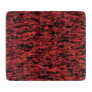 Tabla De Cortar Patrón abstracto rojo negro