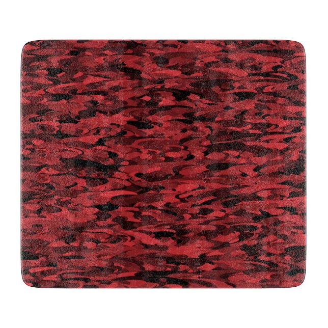 Tabla De Cortar Patrón abstracto rojo negro (Anverso)