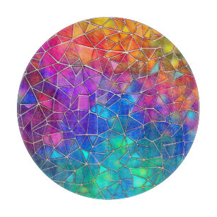 Tabla De Cortar Patrón arcoiris de vidrio templado
