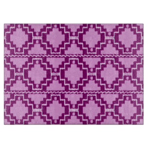 Tabla De Cortar Patrón Azteca Ikat - Ametista morado y violeta