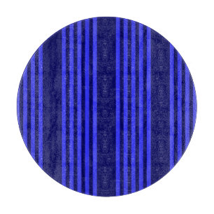 Tabla De Cortar Patrón azul de cinco rayas