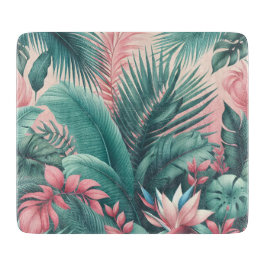 Tabla De Cortar Patrón botánico del paraíso tropical