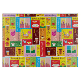 Tabla De Cortar Patrón caprichoso de desayuno