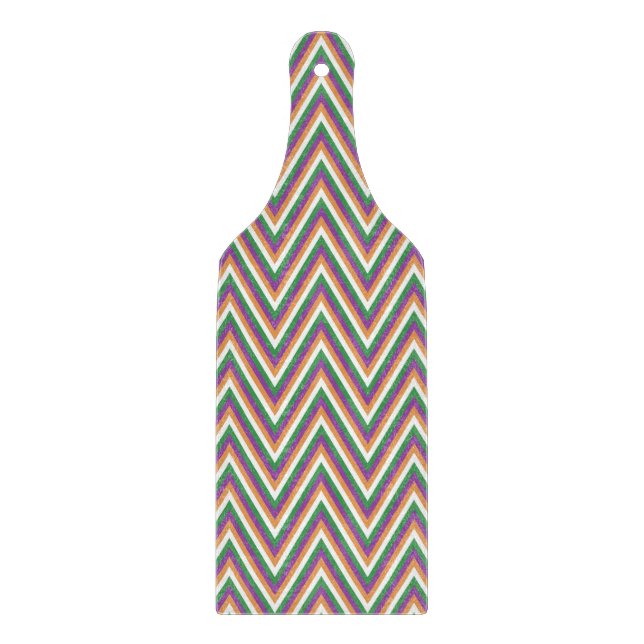 Tabla De Cortar Patrón Chevron Retro Cool (Anverso)
