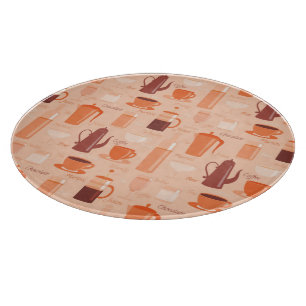 Tabla De Cortar Patrón con bebidas y texto