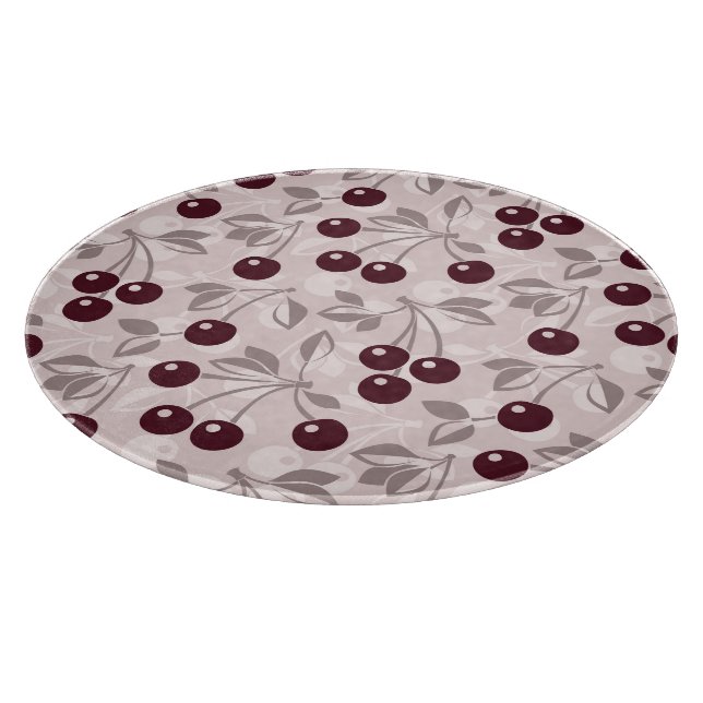 Tabla De Cortar Patrón con cerezas 2 (Borde)