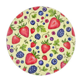 Tabla De Cortar Patrón continuo de frutos rojos mezclados