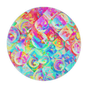 Tabla De Cortar Patrón de abstracción colorido y vivo