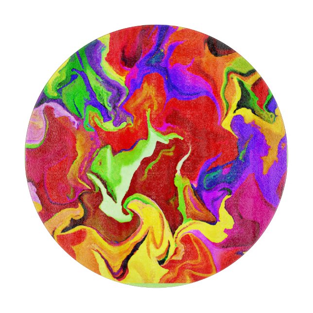 Tabla De Cortar Patrón de abstracciones coloridas y vívidas (Anverso)