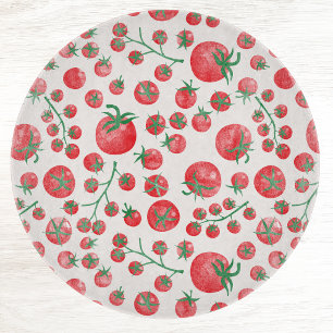 Tabla De Cortar Patrón de Acuarela de Tomate