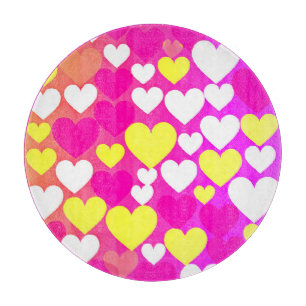 Tabla De Cortar Patrón de amor al corazón colorido