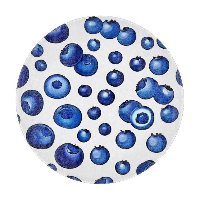 Tabla De Cortar Patrón de arándano fresco (Anverso)