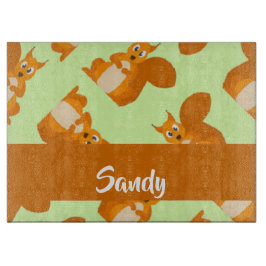 Tabla De Cortar Patrón de ardilla marrón