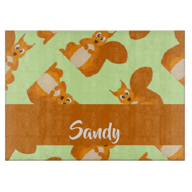 Tabla De Cortar Patrón de ardilla marrón (Anverso)