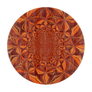 Tabla De Cortar Patrón de arte digital caleidoscópico rojo-67546