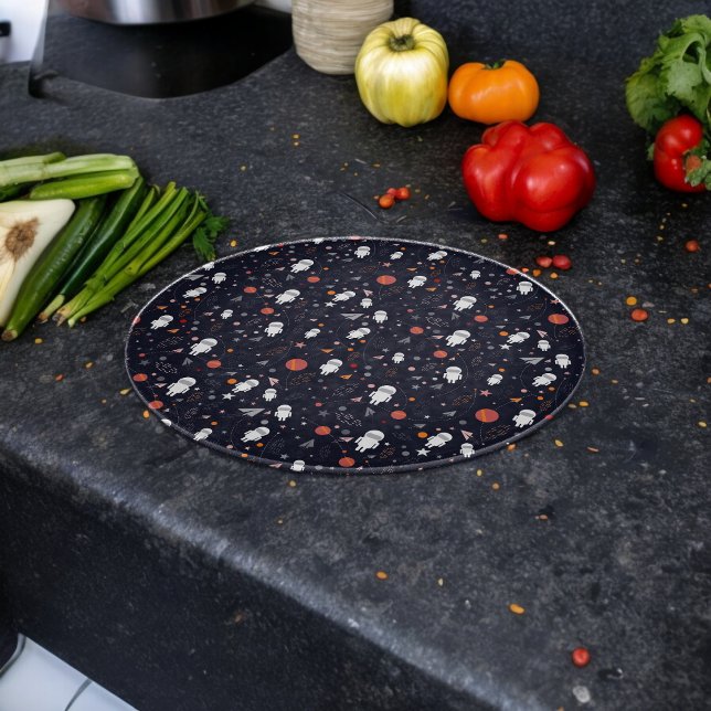 Tabla De Cortar Patrón de astronautas Doodle (Chopping Board)