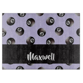 Tabla De Cortar Patrón de bola 8 negro