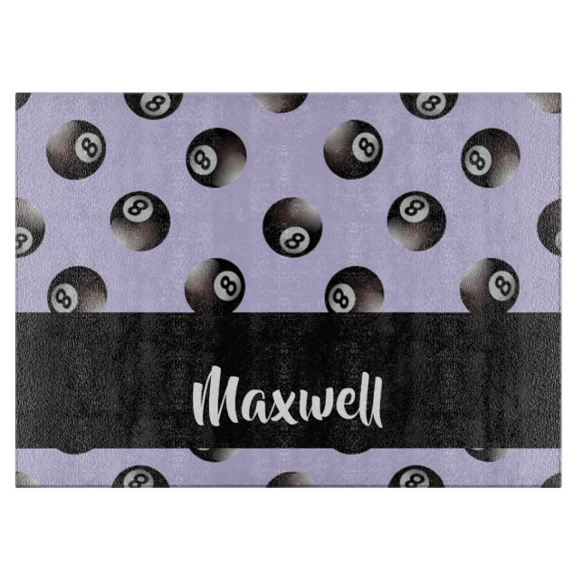 Tabla De Cortar Patrón de bola 8 negro (Anverso)