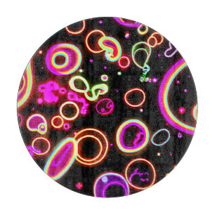 Tabla De Cortar Patrón de brillo de neón vibrante