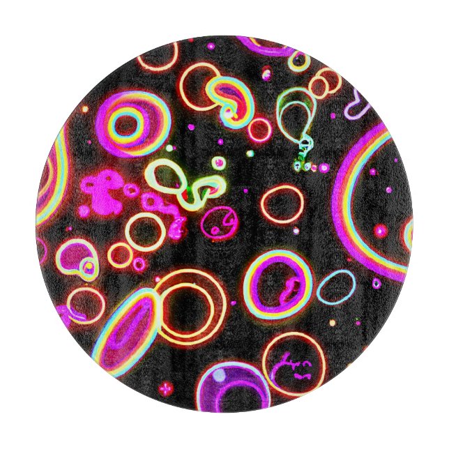 Tabla De Cortar Patrón de brillo de neón vibrante (Anverso)