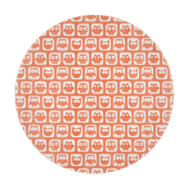 Tabla De Cortar Patrón de búho de coral (Anverso)