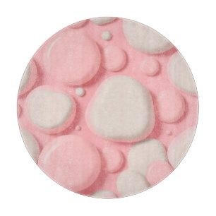 Tabla De Cortar Patrón de burbuja 3D rosa blanco pastel abstracto