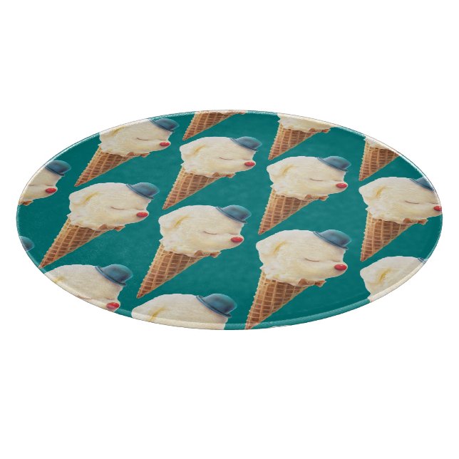 Tabla De Cortar Patrón de cachorro de crema de hielo (Borde)