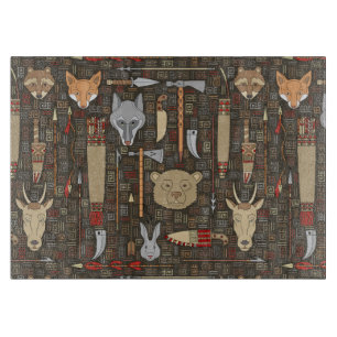 Tabla De Cortar Patrón de caza étnica