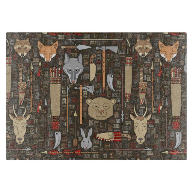Tabla De Cortar Patrón de caza étnica (Anverso)