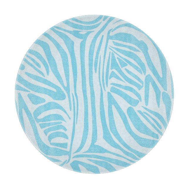 Tabla De Cortar Patrón de cebra azul (Anverso)