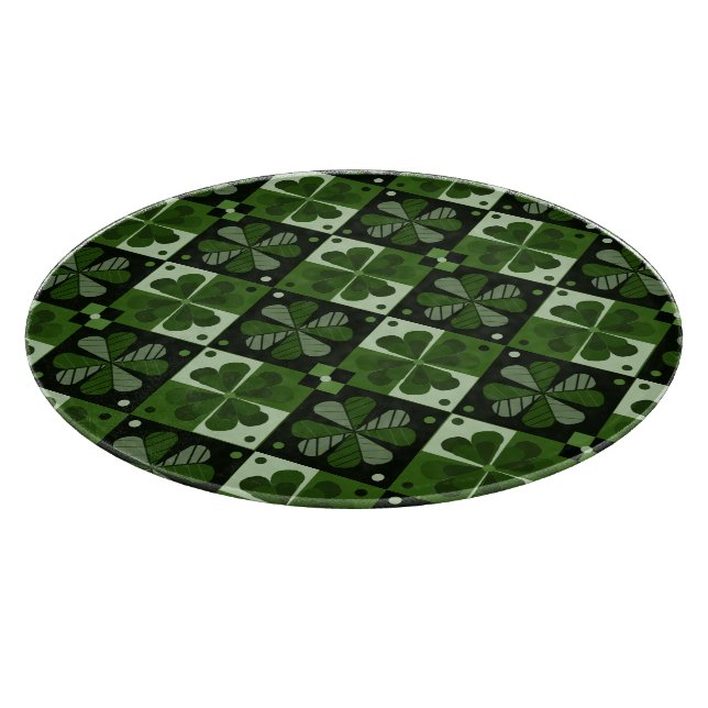 Tabla De Cortar Patrón de cheques de Shamrock (Borde)