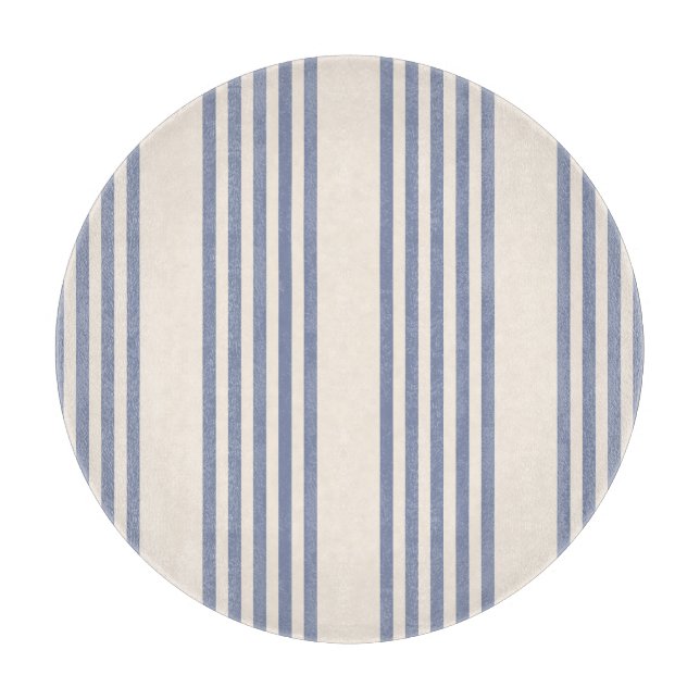 Tabla De Cortar Patrón de cinco rayas azul-gris y beige (Anverso)