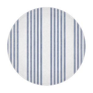 Tabla De Cortar Patrón de cinco rayas azul-gris y blanco